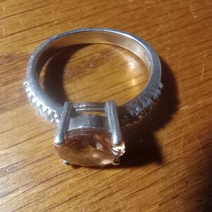 Elegant Silver Ring with Clear Gemstone